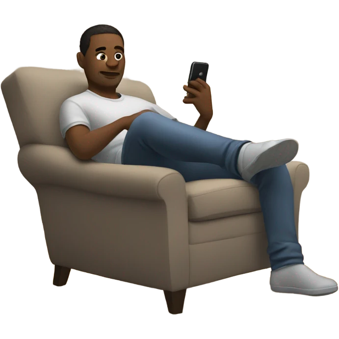 white man chilling on his phone emoji