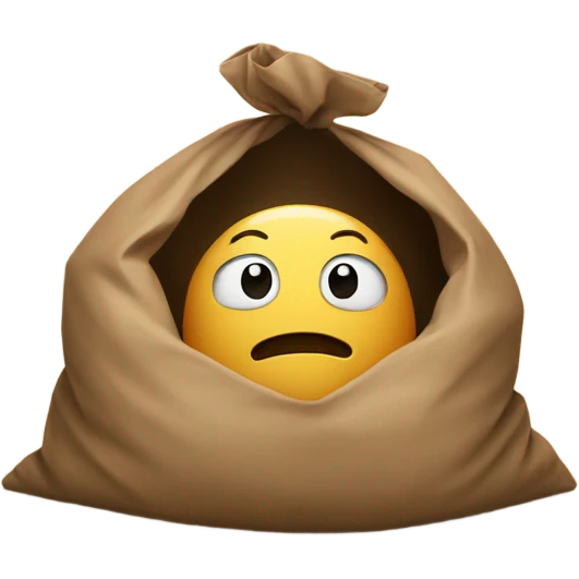 One small bean in a big bag emoji