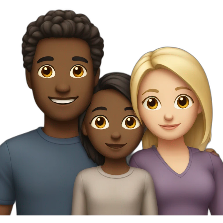 interracial couple with two kids emoji