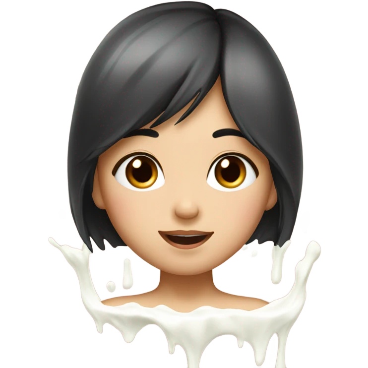Milk and pretty Asian girl’s face emoji