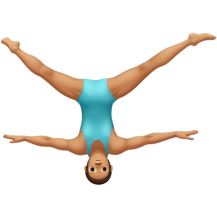 person doing gymnastics acrobatics with aerial flip emoji