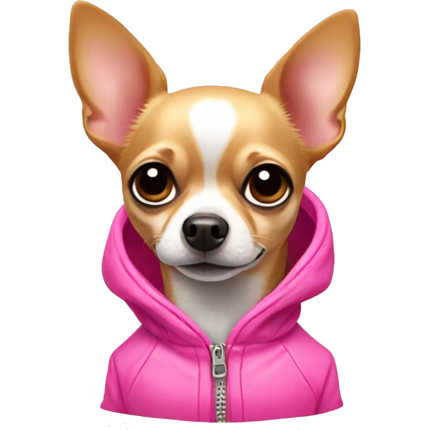Chihuahua in a pink jacket emoji