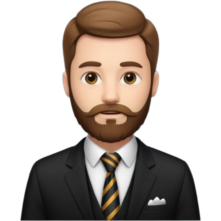 bearded man with long tie emoji