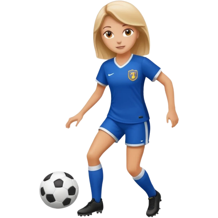 chica blanca jugando futbol emoji