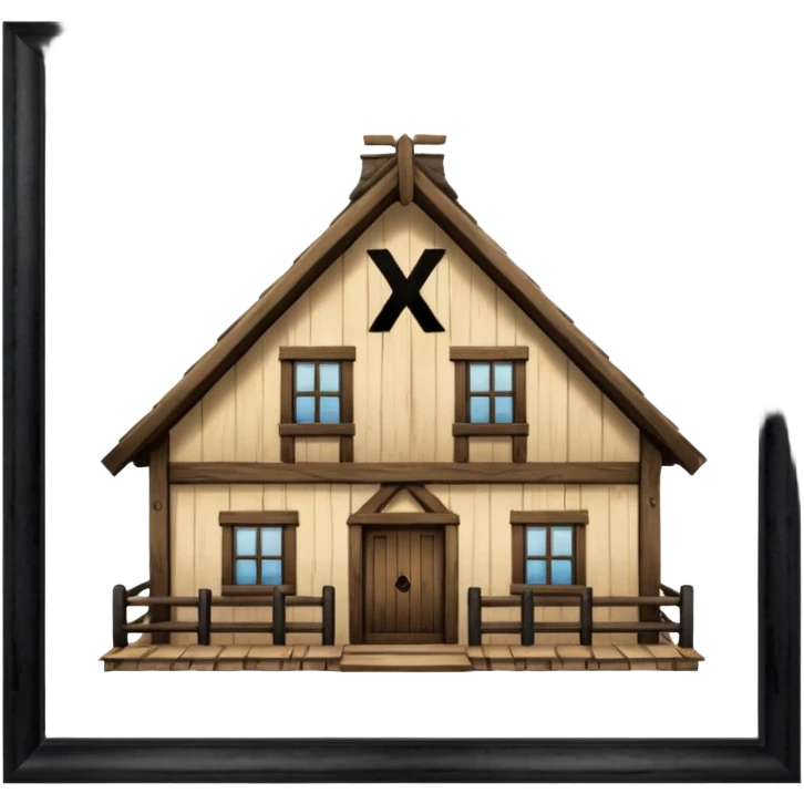 an inn with a big X on it emoji