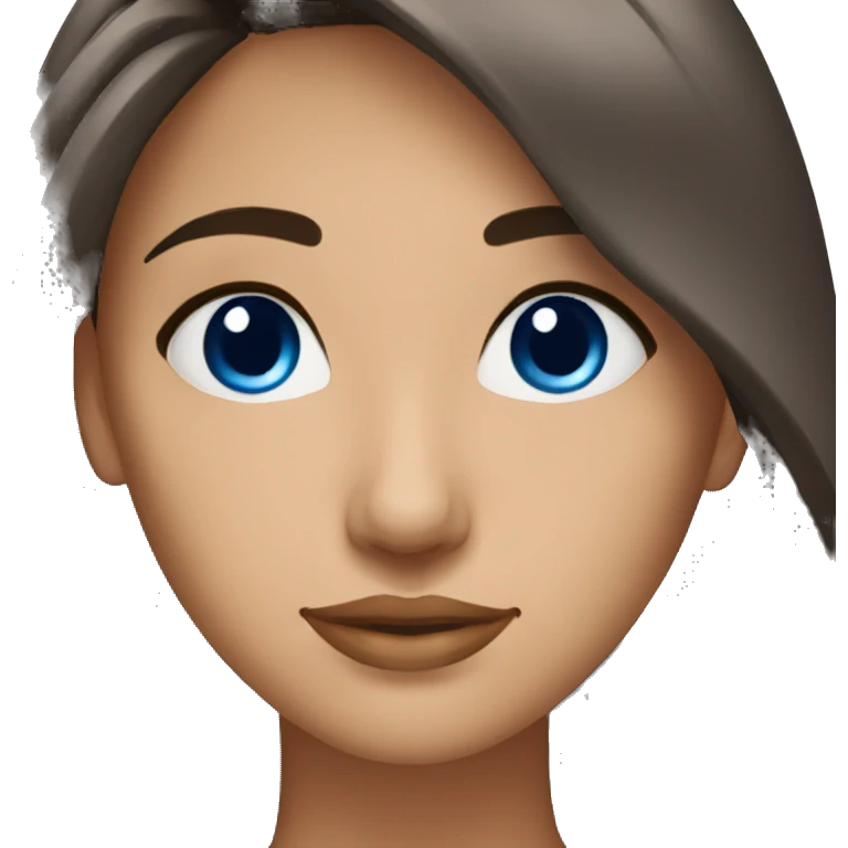 femme brune aux yeux bleus emoji
