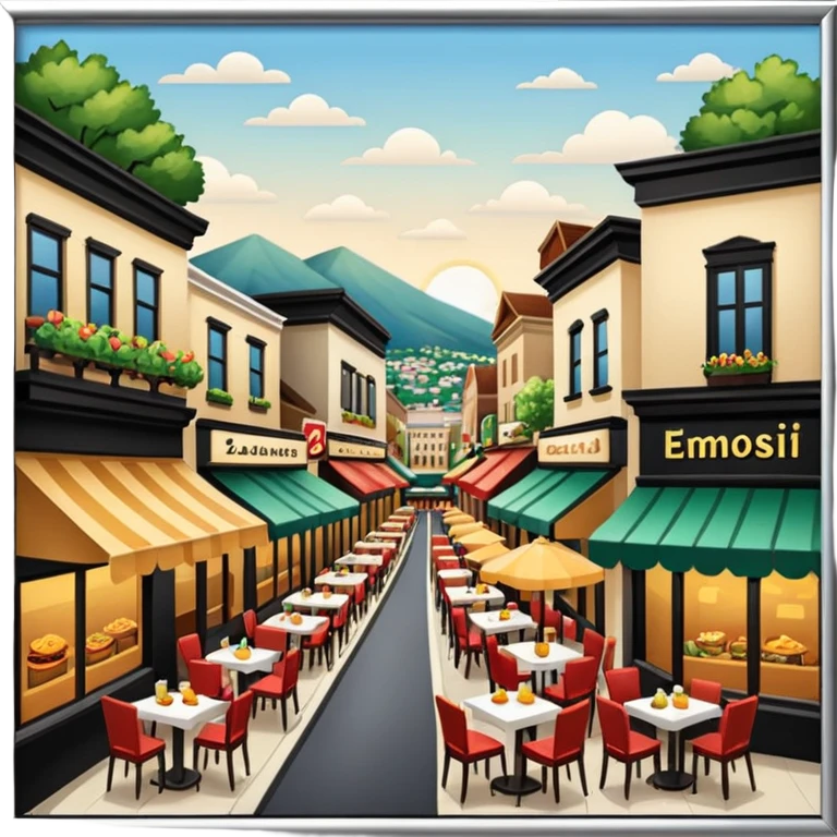 Hometown with many restaurants emoji