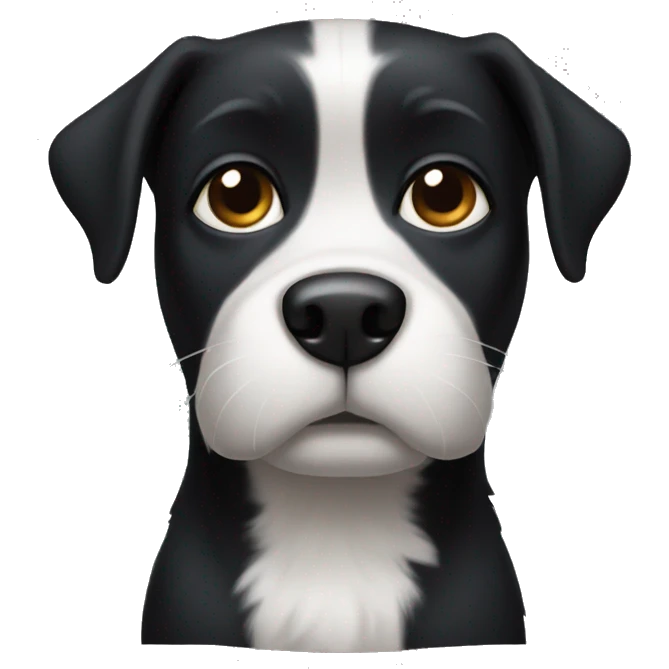 Black dog white belly emoji