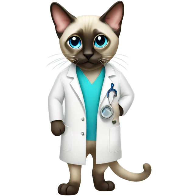 Siamese cat in a lab coat emoji