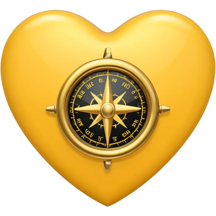 yellow heart with a compass emoji