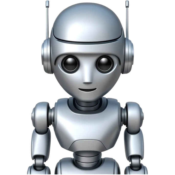 cool and modern robot to represent an AI agent emoji