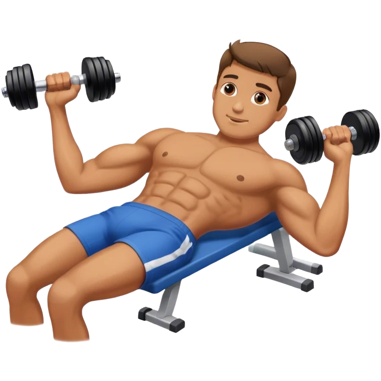 guy lying dumbbell pec emoji