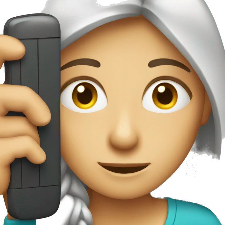 woman showing big phone emoji