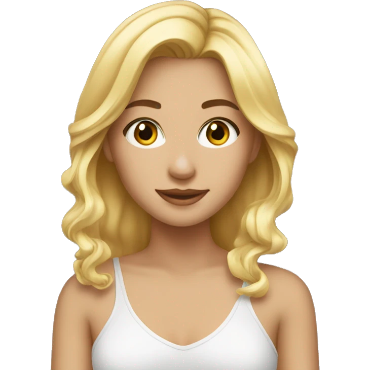 Beautiful blonde highlights girl  emoji