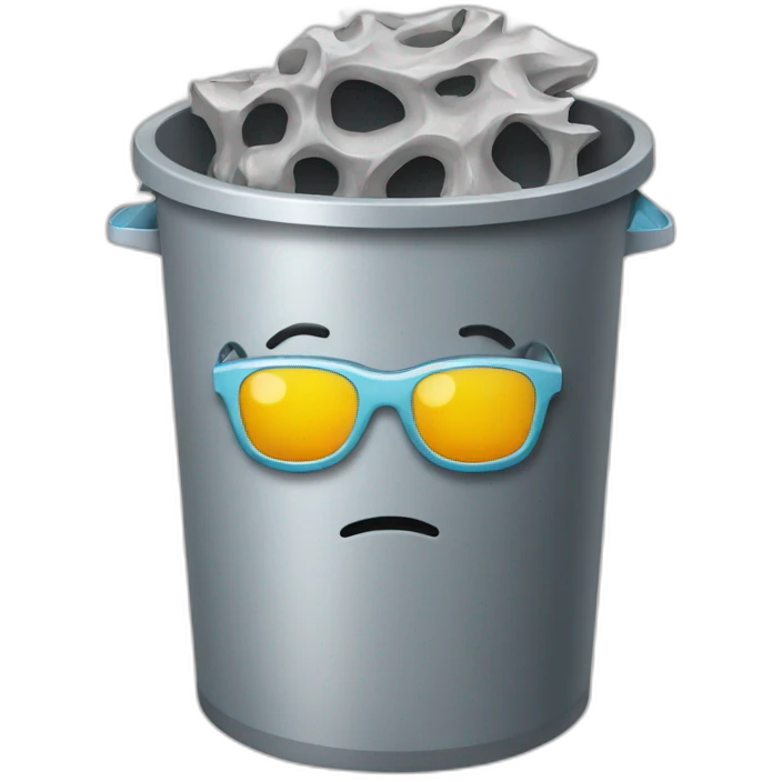 brain sunglasses trash can emoji