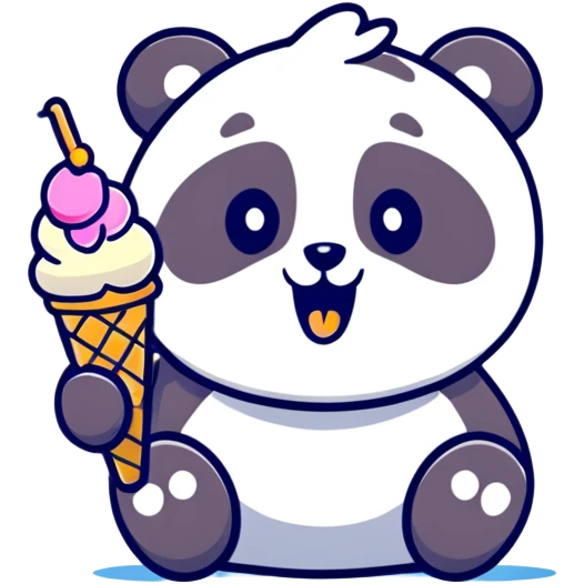 Panda eating ice cream emoji