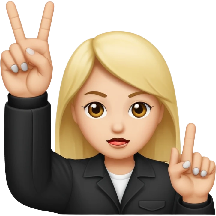 A baddie showing middle finger  emoji