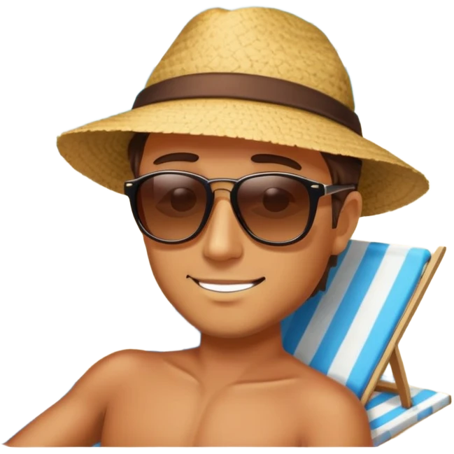 David tanning on the beach  emoji
