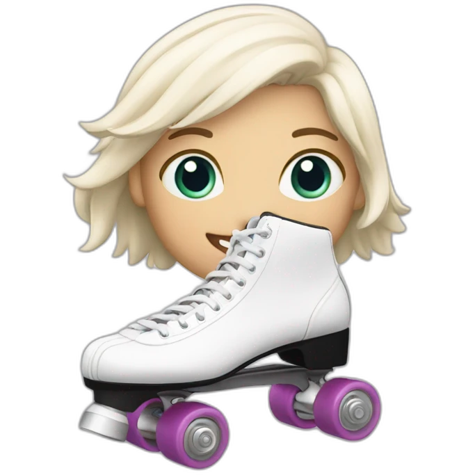 white roller skating emoji