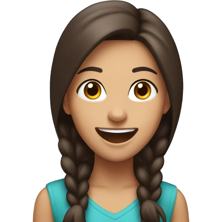Brunette girl excited emoji