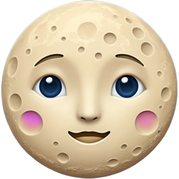 Beige moon on the sky background emoji