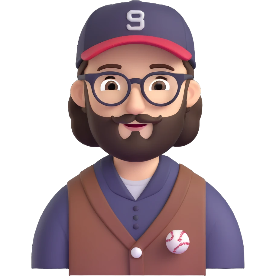 adventurer with small beard, glasses and backwards baseball cap emoji