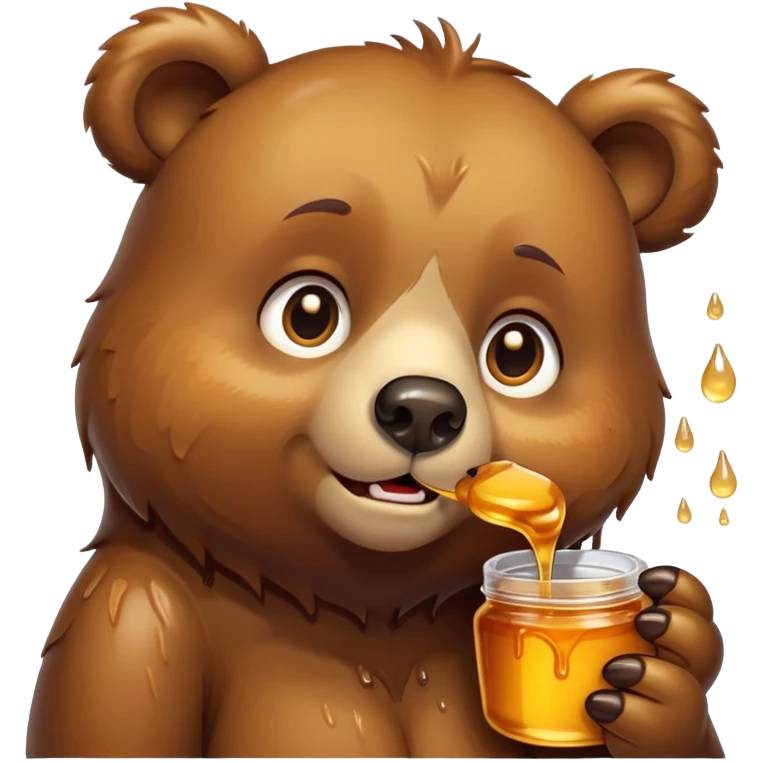 Cute bear eating honey emoji