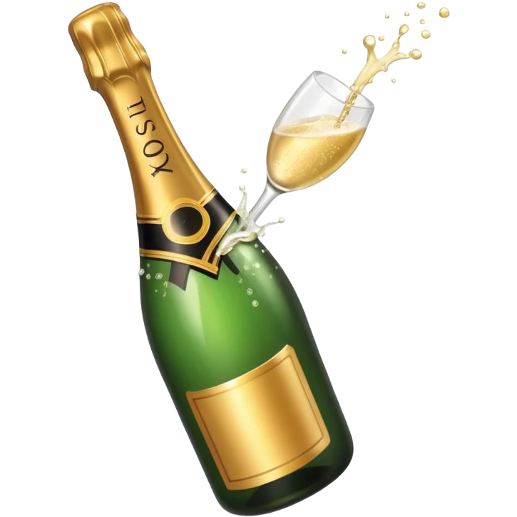 Champaine bottle squirt emoji