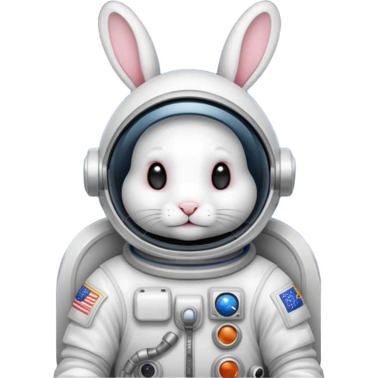 dark hite rabbit astronaut emoji