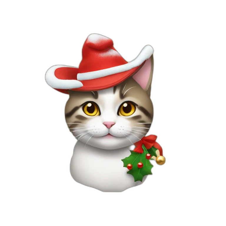 un gato con sombrero de navidad emoji