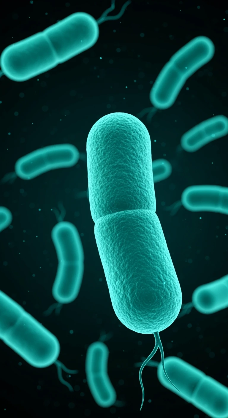 batteri intestinali turchesi fluttuano in aria, ma iperrealistica 4k emoji