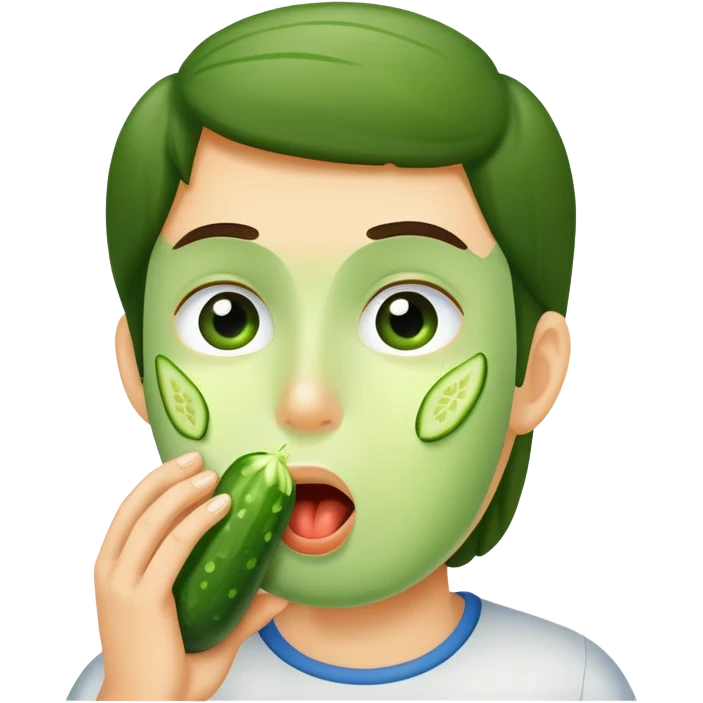 Sucking cucumber emoji
