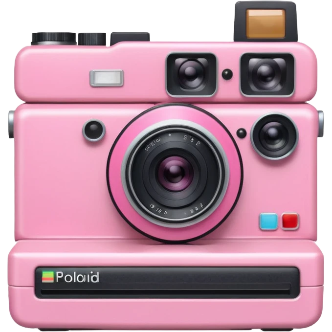 pink camera with a polaroid  emoji