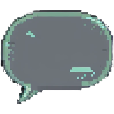 Grey chat bubble, messaging icon in pixel style emoji