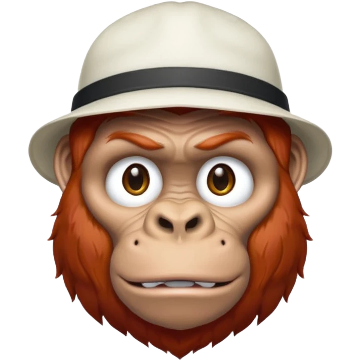 red haired gorilla with white hat emoji