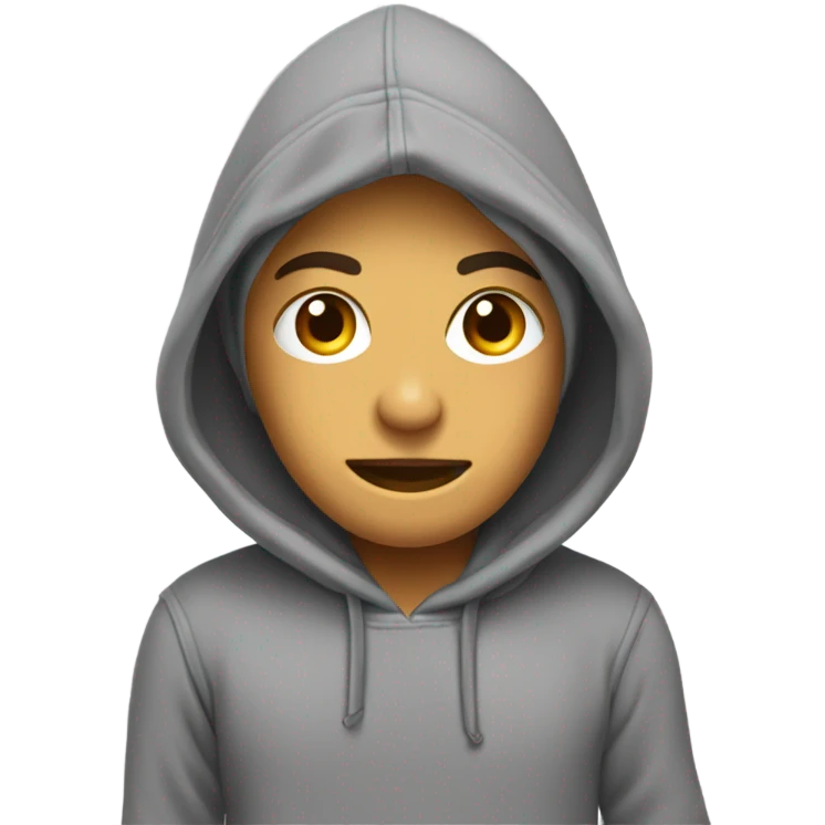 grey pull over hoodie no person emoji