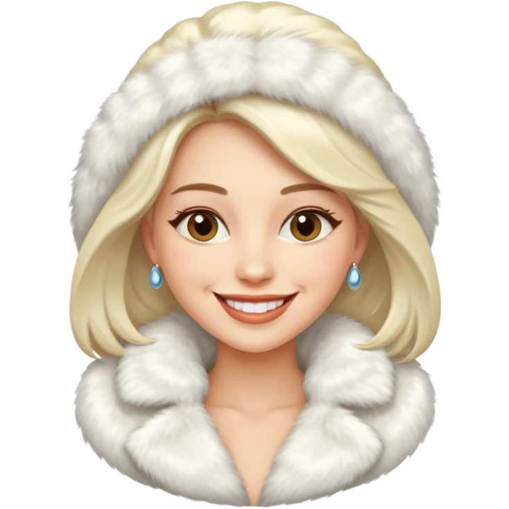 luxary white fur coat woman emoji