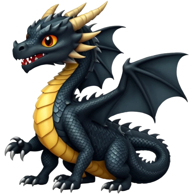 Mini Dragon black color  emoji
