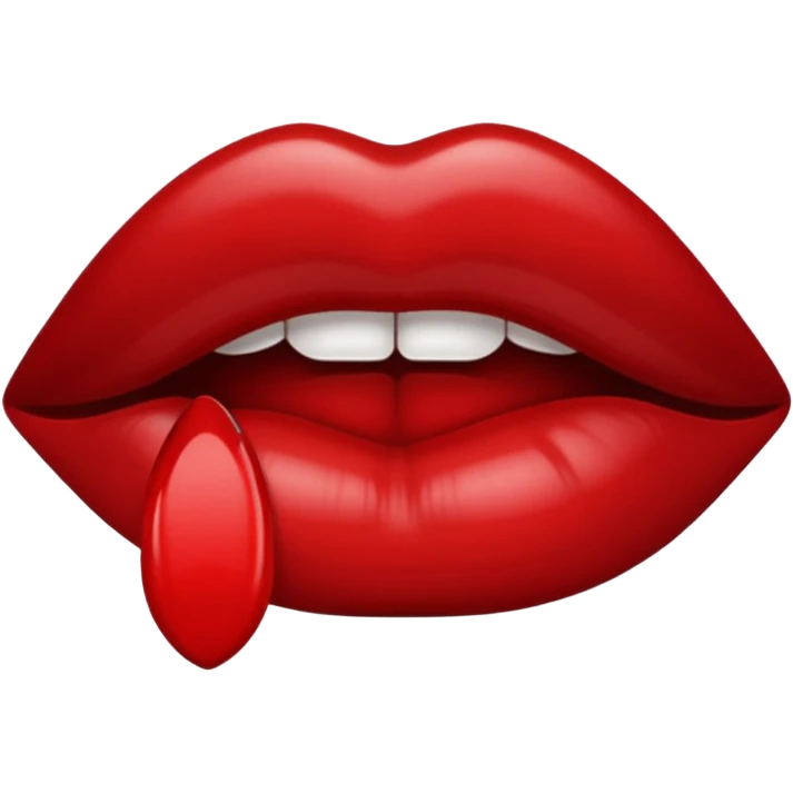 Dark red lips kissed emoji