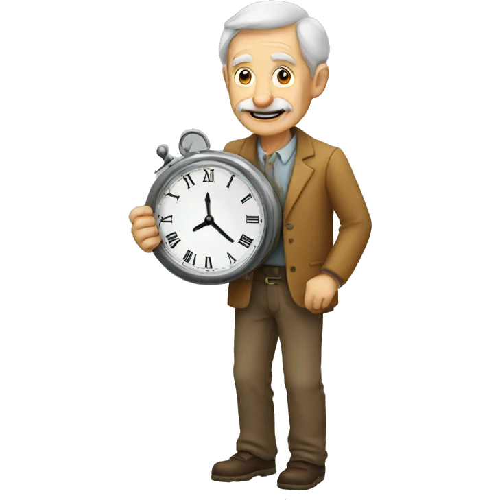 OLD MAN HOLDING CLOCK emoji