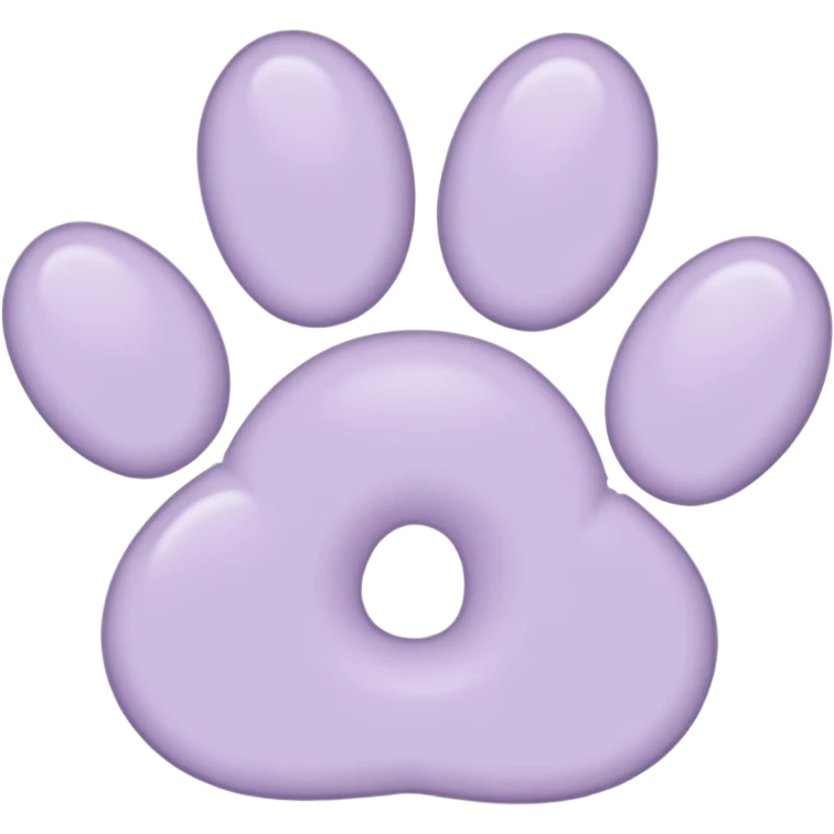 a very light pale pastel purple pawprint emoji