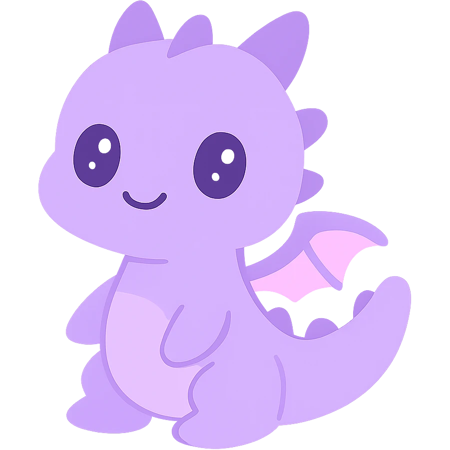 purple dragon, cute emoji