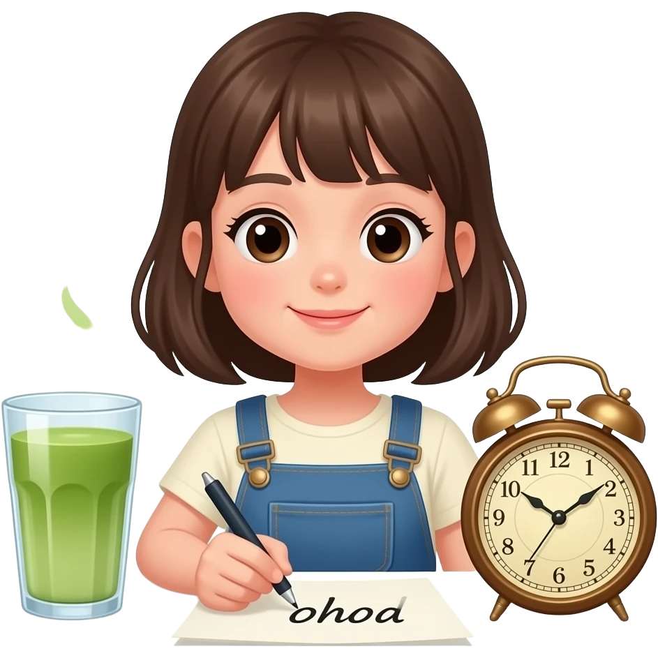 clock it body tea body matcha girl words emoji