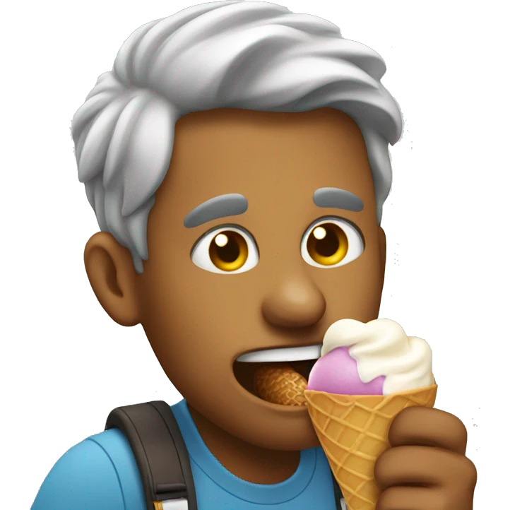 Man licking ice cream emoji