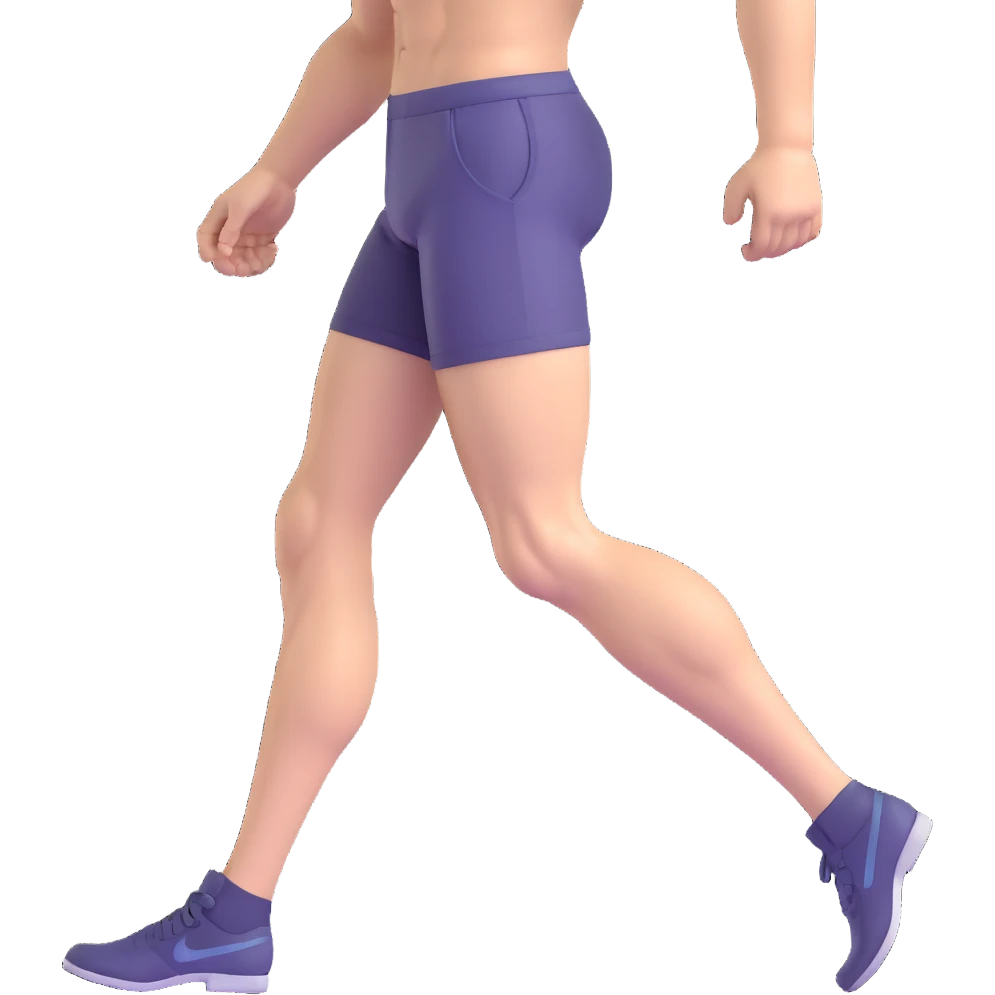 muscular leg of young white man, focus on leg emoji