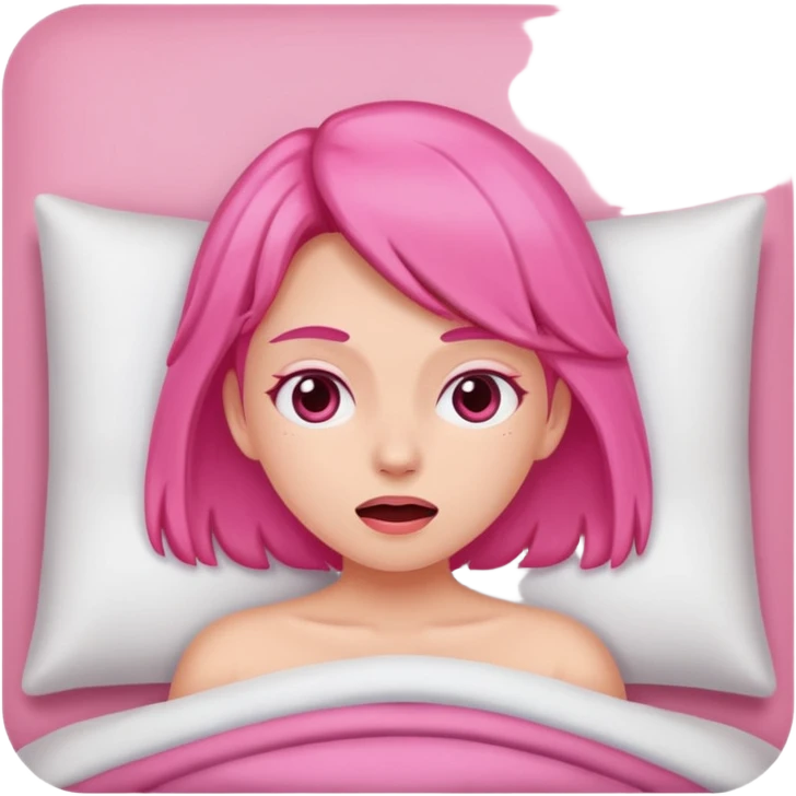 Pink girl waking up emoji