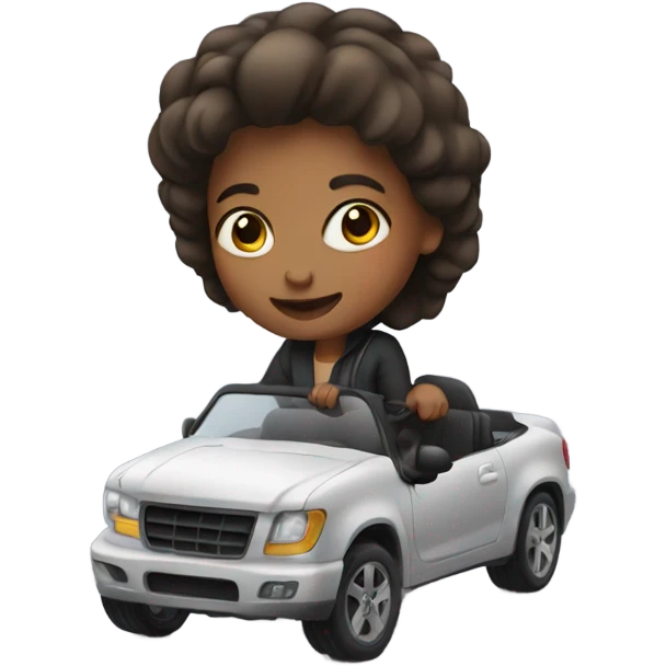 Girl riding in a car emoji