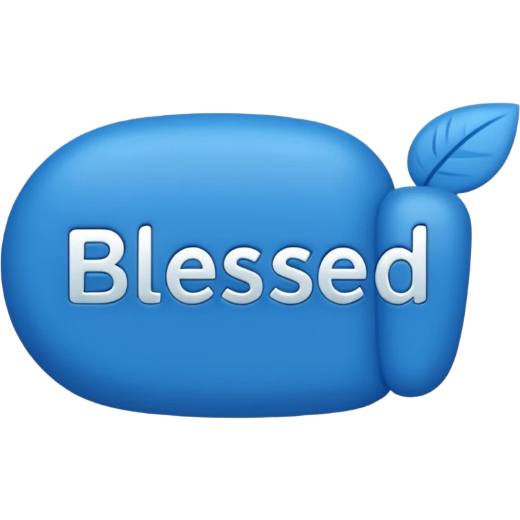 blue word "blessed" emoji