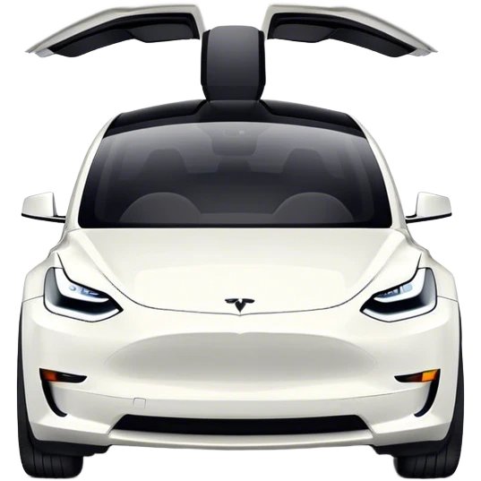 white tesla model y emoji