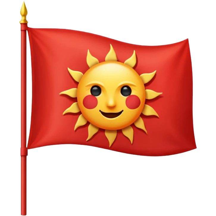 Creat sun and half moon symbol in red flag, flag like 🚩  emoji
